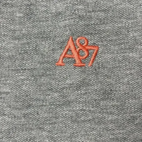Aeropostale Polo Shirt Women Size XL A87 logo 5-Button Pique School Uniform Gray - Picture 4 of 8